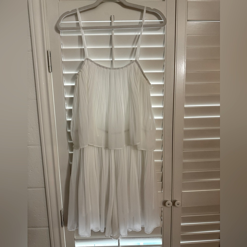 White Pleated Romper